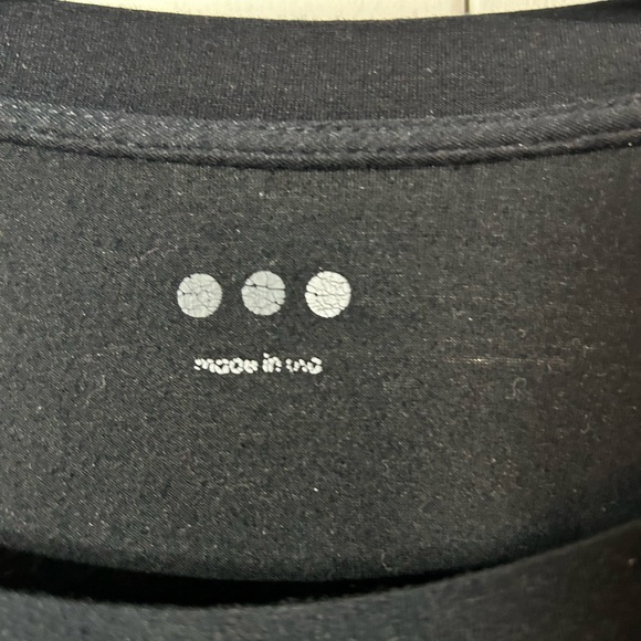 Three Dots jersey top with sheer polka dot sleeves, size large - Picture 3 of 4